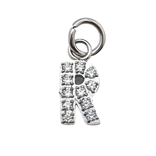 10pcs Initial charm, small Letter Charm, Stamped Letter Charm for  personalized jewelry necklace or bracelet Gift，micro pave cz