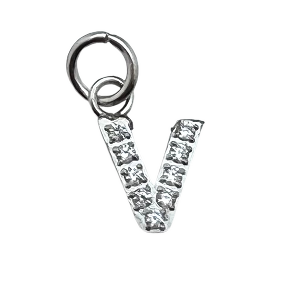 Alphabet V Charm 925 Sterling Silver Bracelet