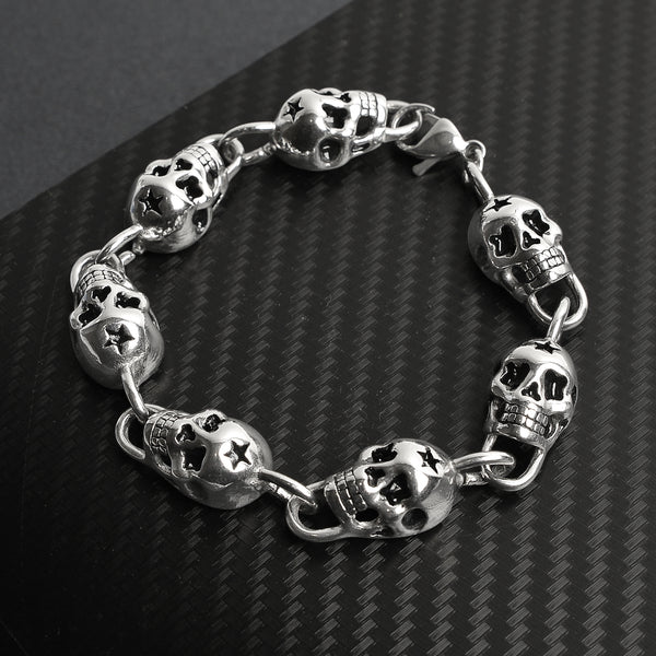 Stainless Steel Star Skull Bracelet / BCJ2006