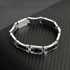 Stainless Steel And Black Maltese Cross Bracelet / BRJ0003
