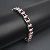 Stainless Steel And Pink Bike Chain Bracelet / BRJ2070