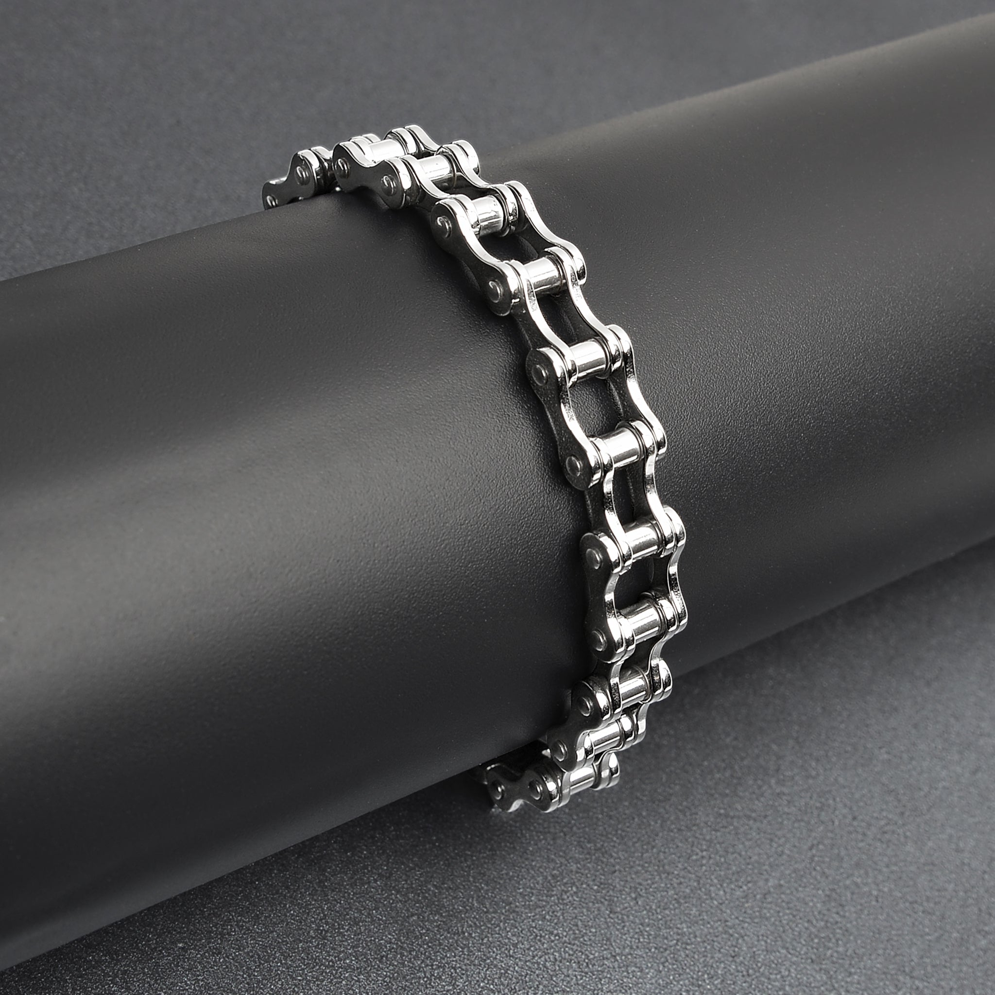 BRJ2228 10MM 8 Stainless Steel Bike Chain Bracelet Wrapped 71e81846 91f9 4638 9135 824a3c7469fc