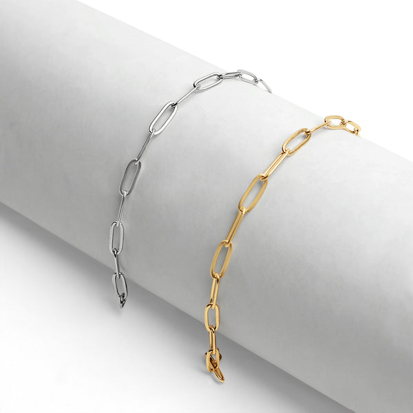Stainless Steel Paperclip Chain Bracelet