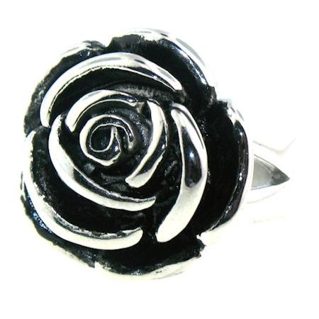 Detailed Rose Stainless Steel Polished Ring / SCR3027-stainless steel good for jewelry- stainless steel jewelry for women- womens stainless steel jewelry- stainless steel cleaner for jewelry- stainless steel jewelry wire