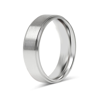 Brushed Flat Center with Polished Edge Stainless Steel Ring 6mm