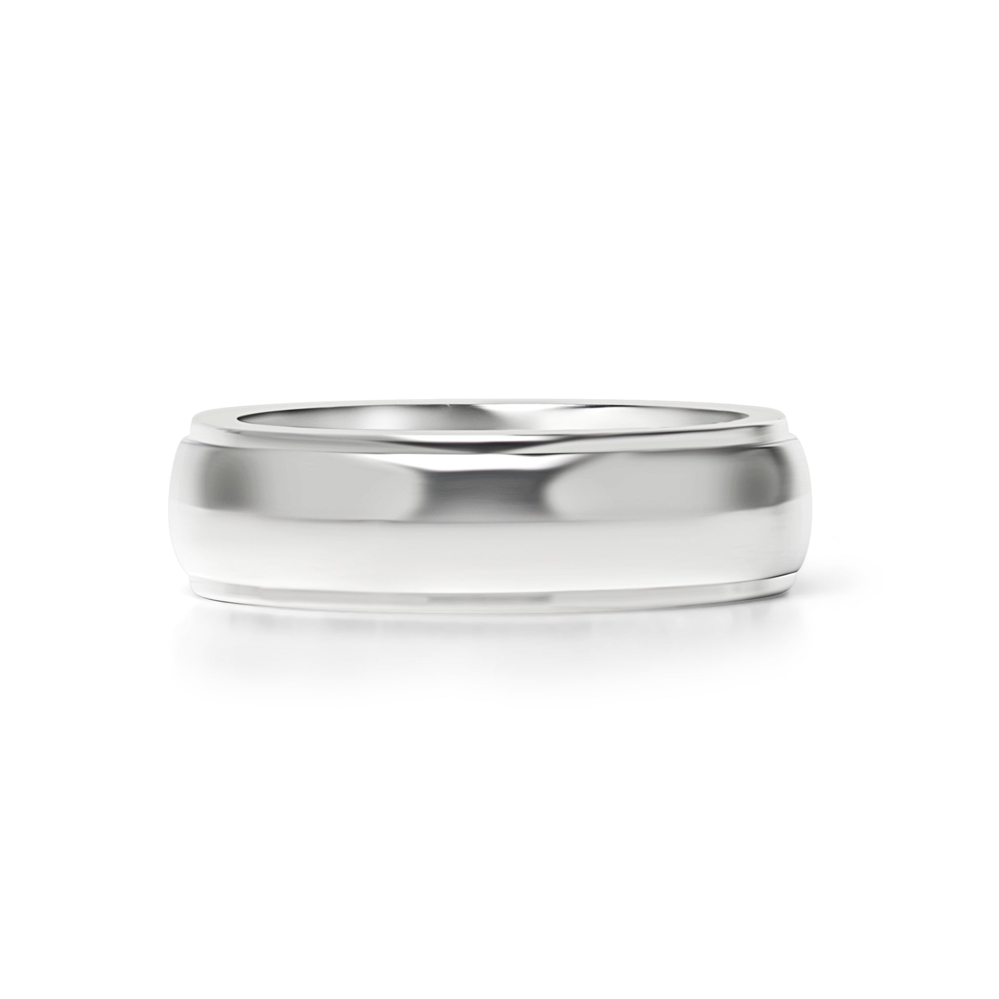 Highly Polished Rounded Center with Edge Stainless Steel Blank Ring