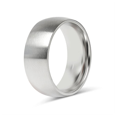 Brushed Stainless Steel Rounded Blank Ring