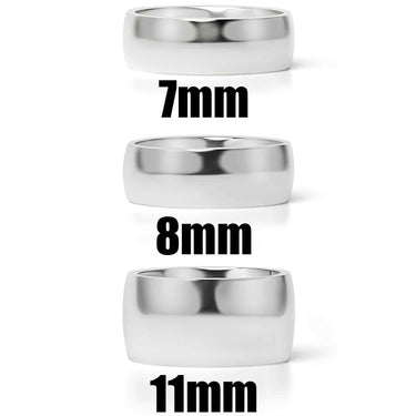 Highly Polished Rounded Stainless Steel Blank Ring 7mm - 11mm