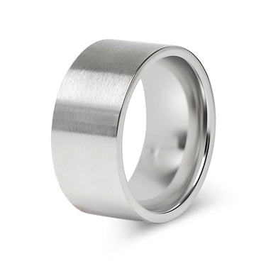 Brushed Flat Stainless Steel Ring 5mm 10mm Comfort fit stamping and engraving