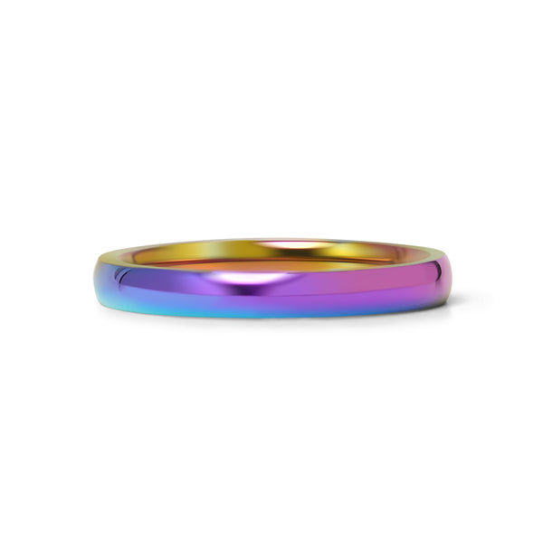 Rainbow Stainless Steel Blank Ring
