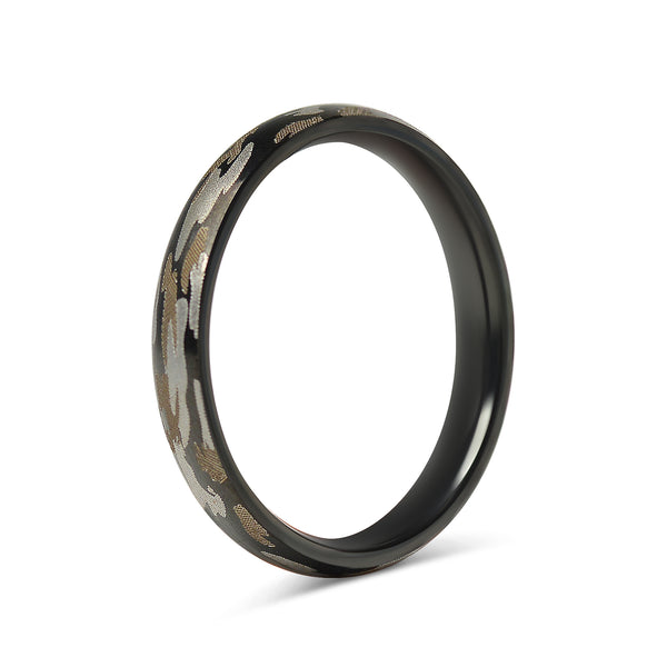 Camouflage Stainless Steel Blank Ring 3mm 6mm 8mm