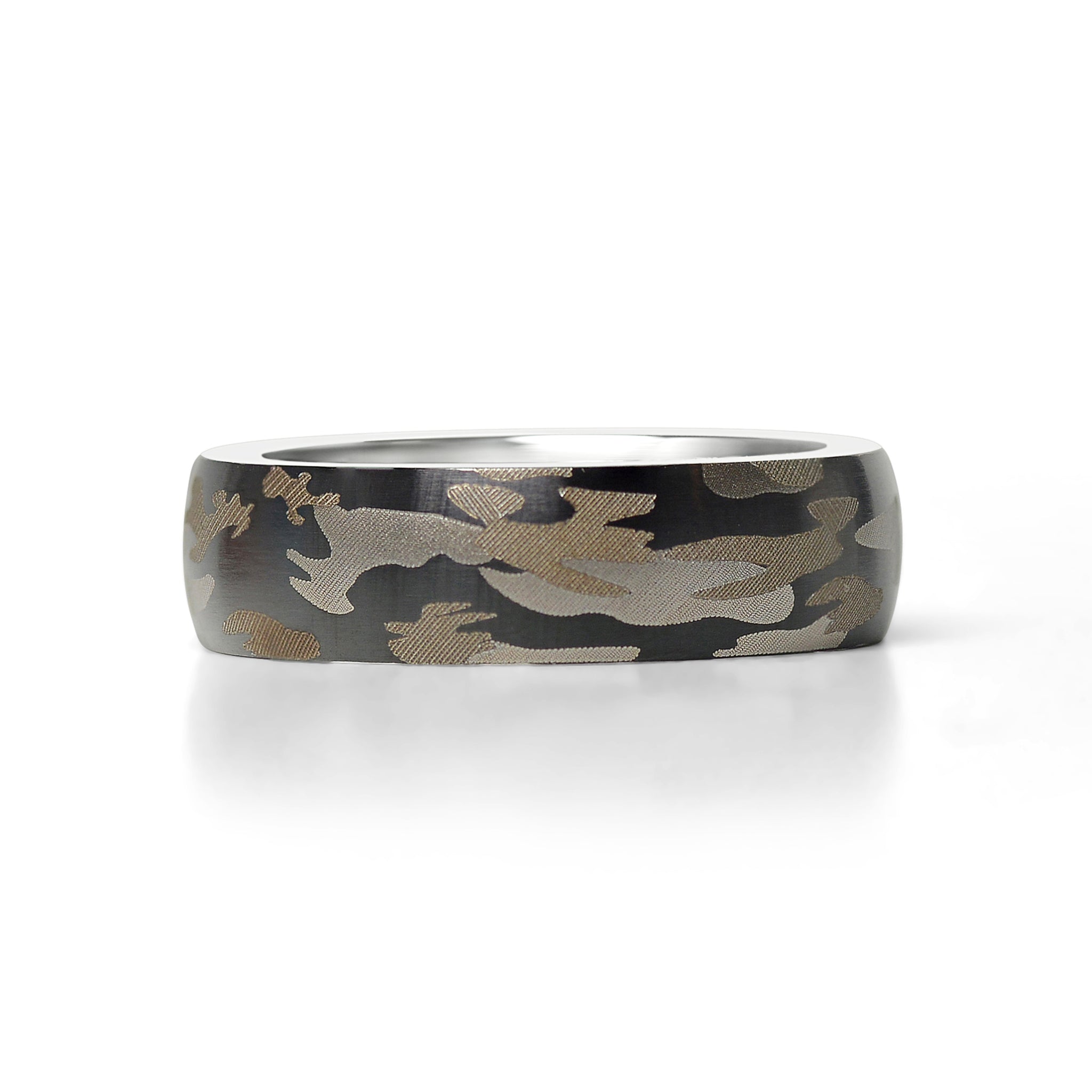 Camouflage Stainless Steel Blank Ring 3mm 6mm 8mm
