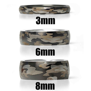 Camouflage Stainless Steel Blank Ring 3mm 6mm 8mm