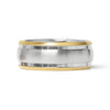 Gold Double Trim Brushed Center Stainless Steel Ring