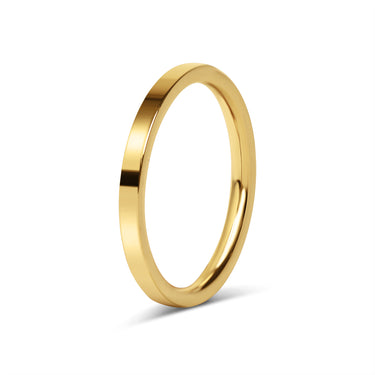 Flat Gold Stainless Steel Blank Ring