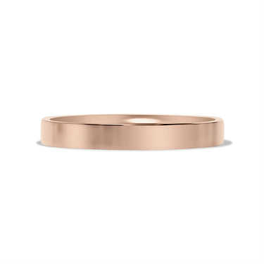 Rose Gold Coffee Stainless Steel Flat Edge Ring