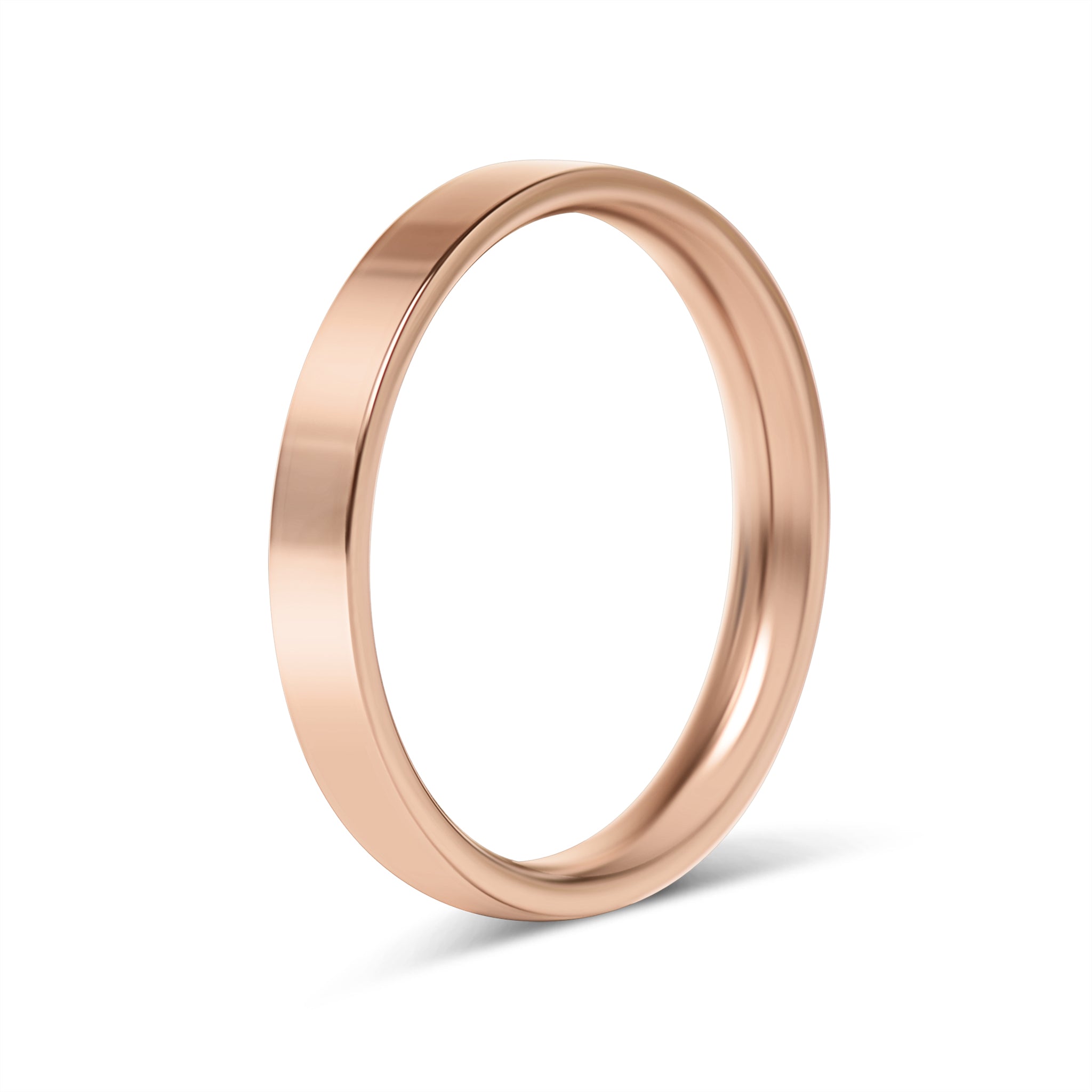 Rose Gold Coffee Stainless Steel Flat Edge Ring