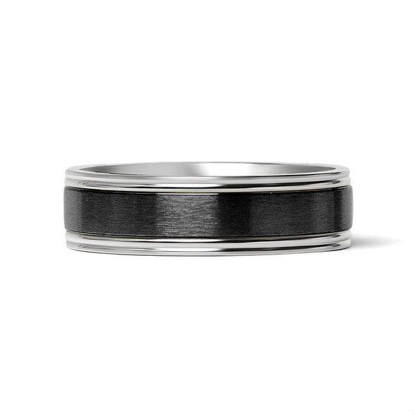 Wholesale Black Center Polished Stainless Steel Ring Stamping Engraving