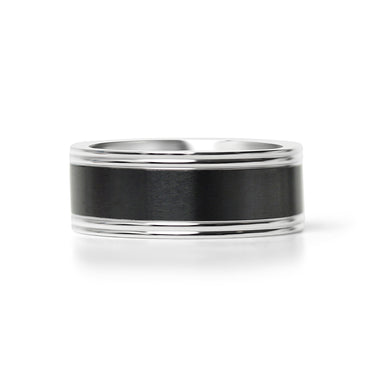 Wholesale Black Center Polished Stainless Steel Ring Stamping Engraving