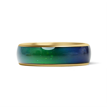 18k Gold PVD Coated Mood Band Stainless Steel Ring