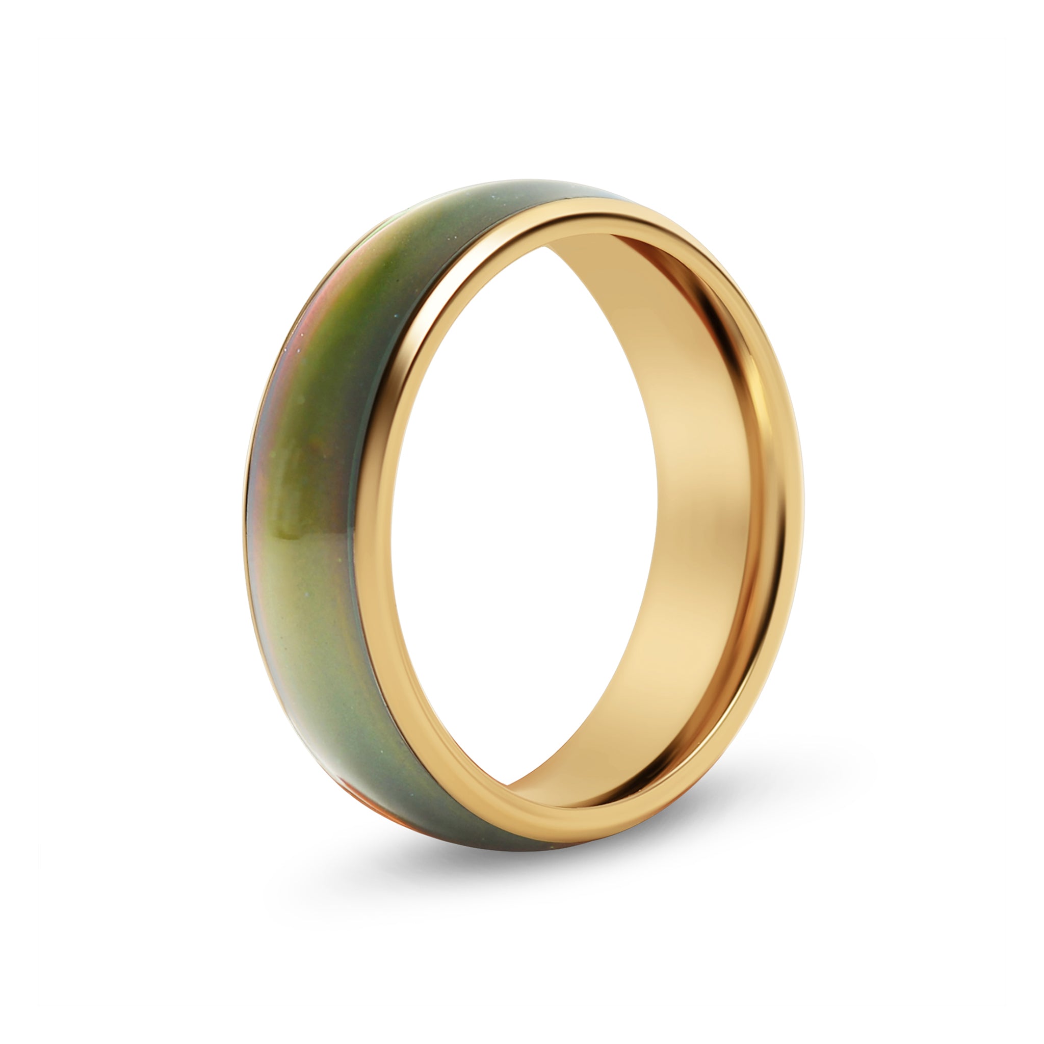 18k Gold PVD Coated Mood Band Stainless Steel Ring