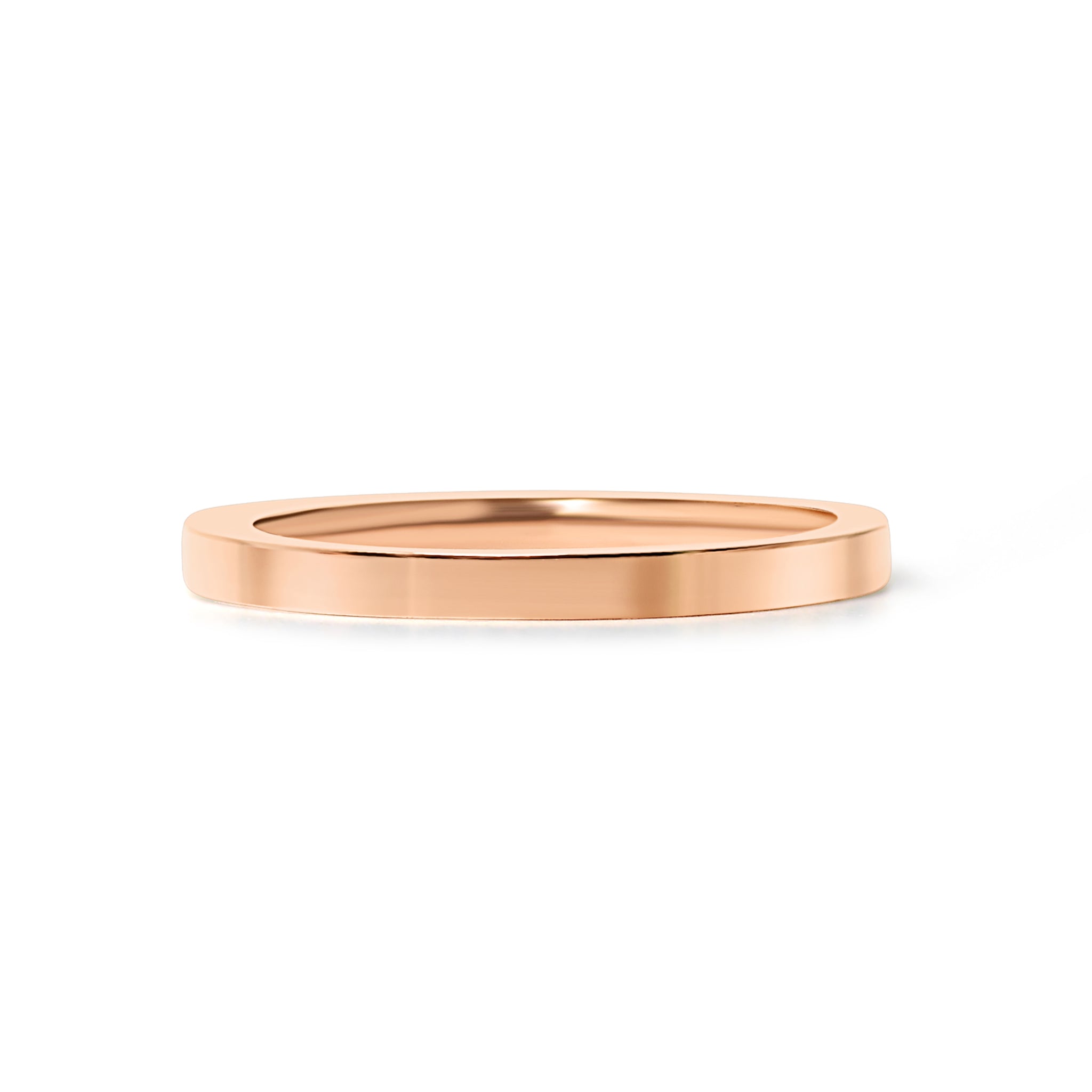 Flat Rose Gold Stainless Steel Ring