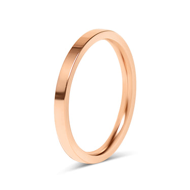 Flat Rose Gold Stainless Steel Ring