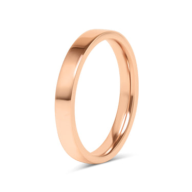 Flat Rose Gold Stainless Steel Ring