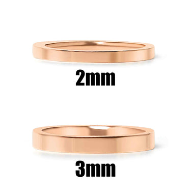 Flat Rose Gold Stainless Steel Ring