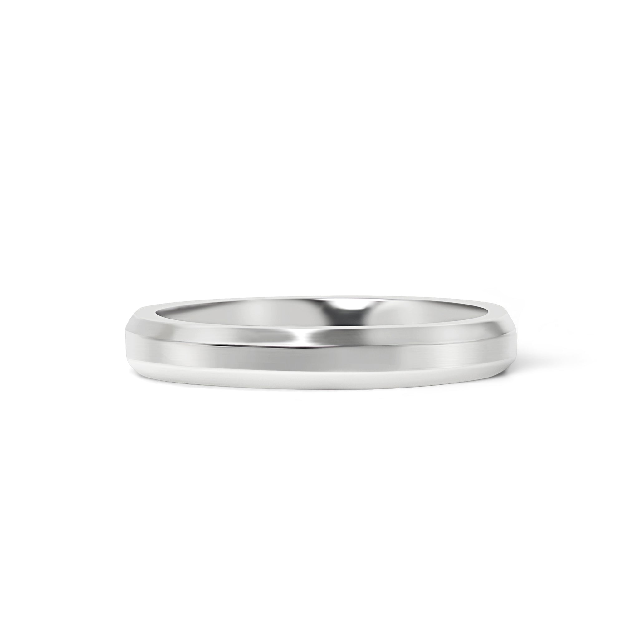 Wholesale Polished Beveled Edge Stainless Steel Ring