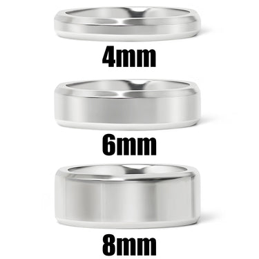 Wholesale Polished Beveled Edge Stainless Steel Ring 
