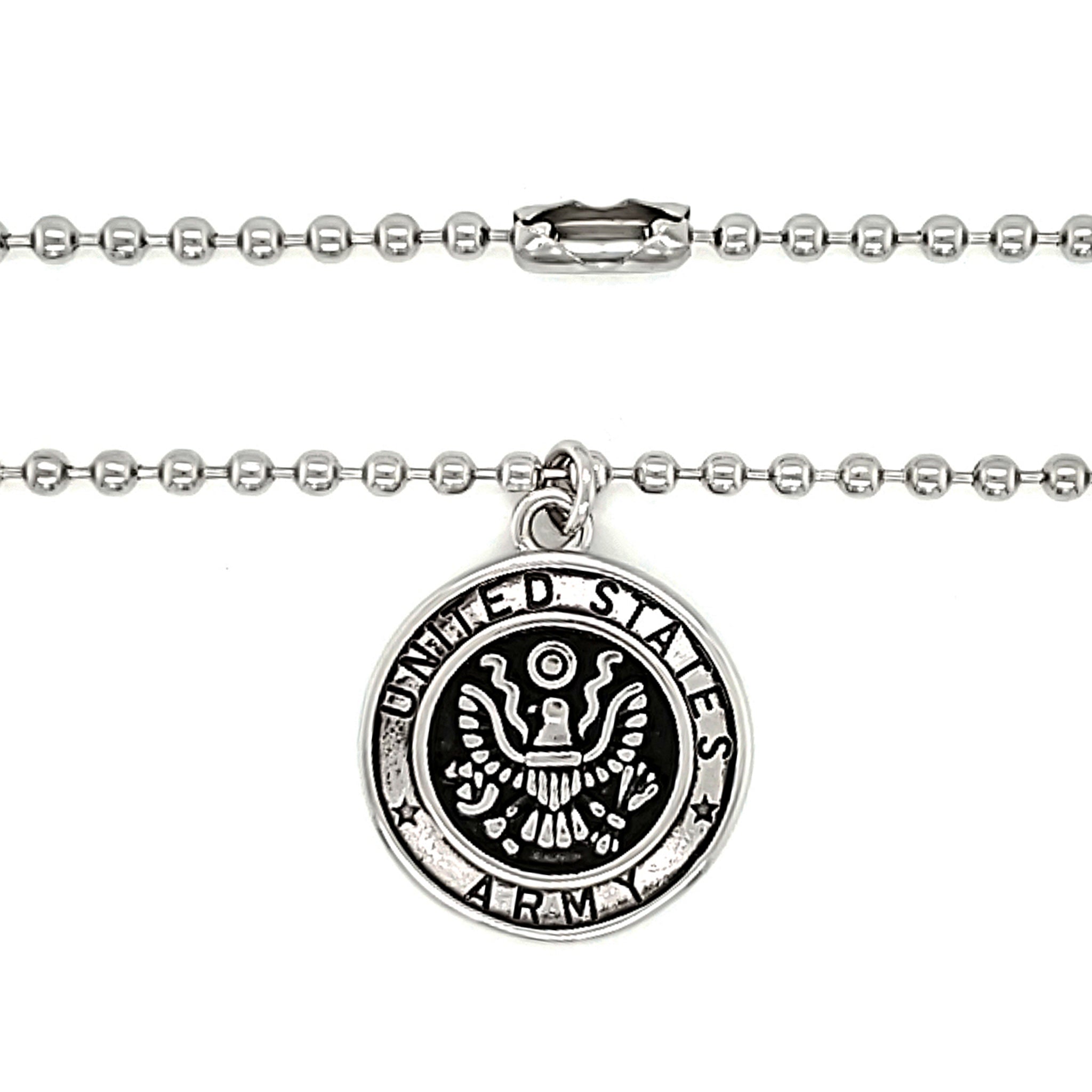 United States Army Stainless Steel Polished Pendant with Ball Chain / CHJ4072-stainless steel jewelry made in china- wholesale stainless steel jewelry- does stainless steel jewelry tarnish- stainless steel jewelry good- stainless steel jewelry cleaner