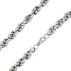 Stainless steel chain necklace with circle knots.