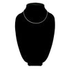 Stainless steel popcorn chain necklace on a black velvet bust.