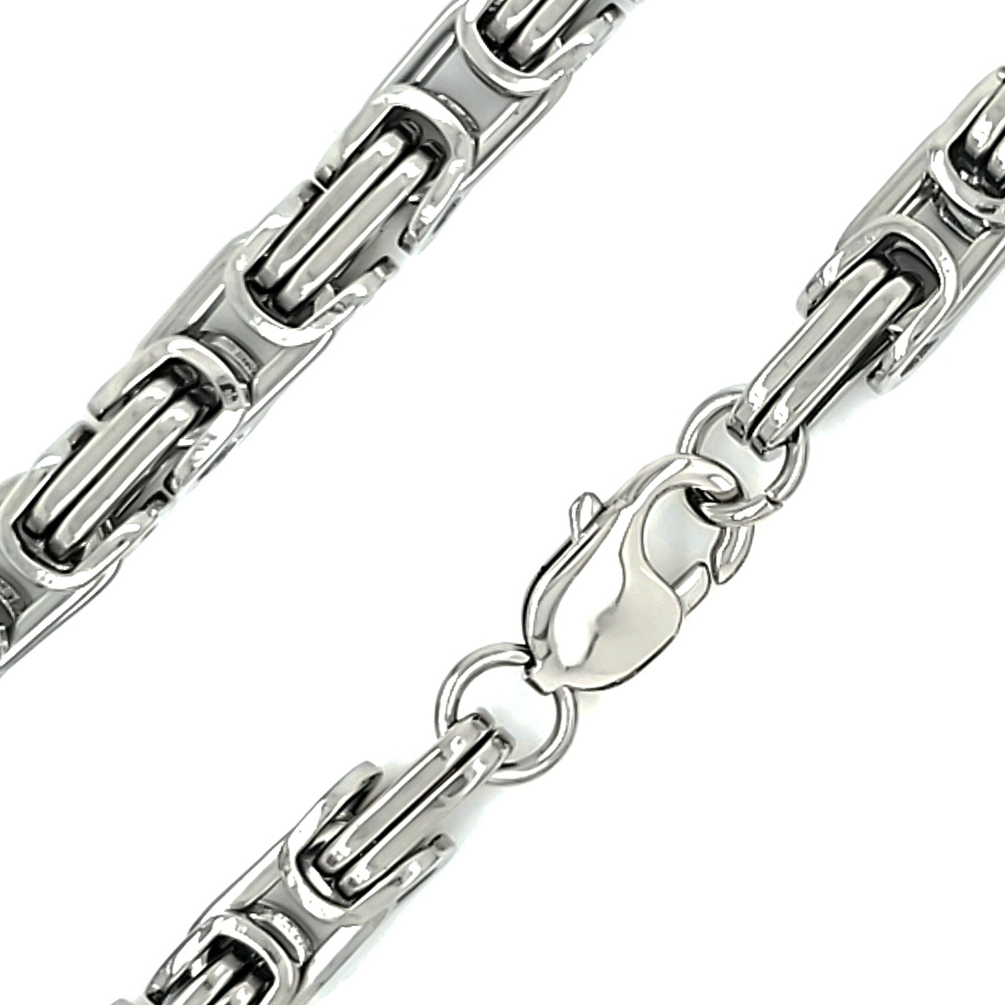 5mm Men's Round Byzantine Necklace Chain 925 Sterling Silver 22 Inch 6 – J  F M
