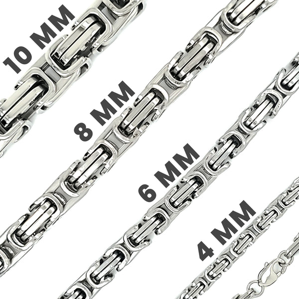 Stainless Steel Byzantine Chain Necklace / CHN8500-does stainless steel jewelry tarnish- stainless steel jewelry good- stainless steel jewelry cleaner- gold stainless steel jewelry- stainless steel jewelries