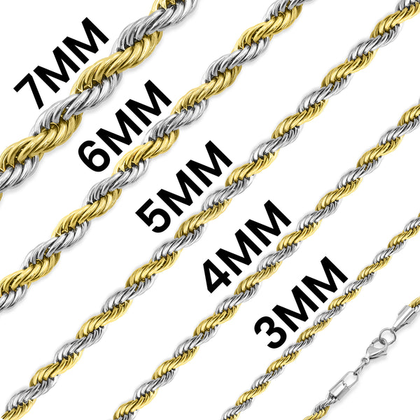 Wholesale Stainless Steel 5MM Trends Twisted Choker Chunky Chain Necklace  Gold Rope Twist Chain Necklace From m.