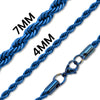 Stainless Steel Blue Rope Chain Necklace / CHN9703