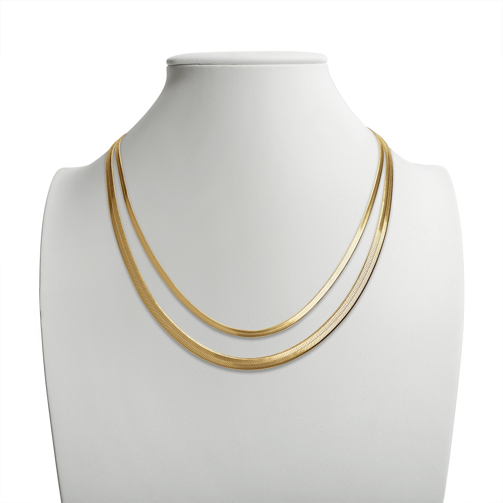 Herringbone necklace - Flat chain necklace - Stainless steel –