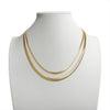 18k Gold PVD Coated Stainless Steel Herringbone Chain Necklace 