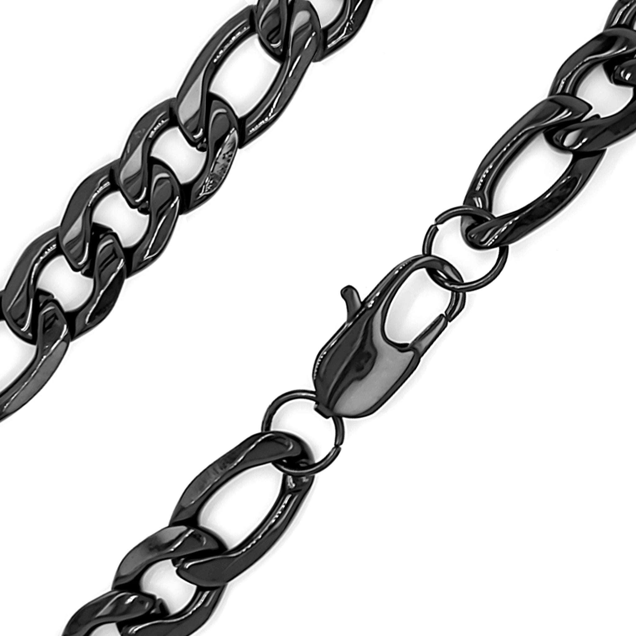 Men's Necklace Chain Stainless Steel, Black Stainless Steel Necklace Chain,  Box Chain Necklace, 6mm Black Chain Necklace 26 Inches