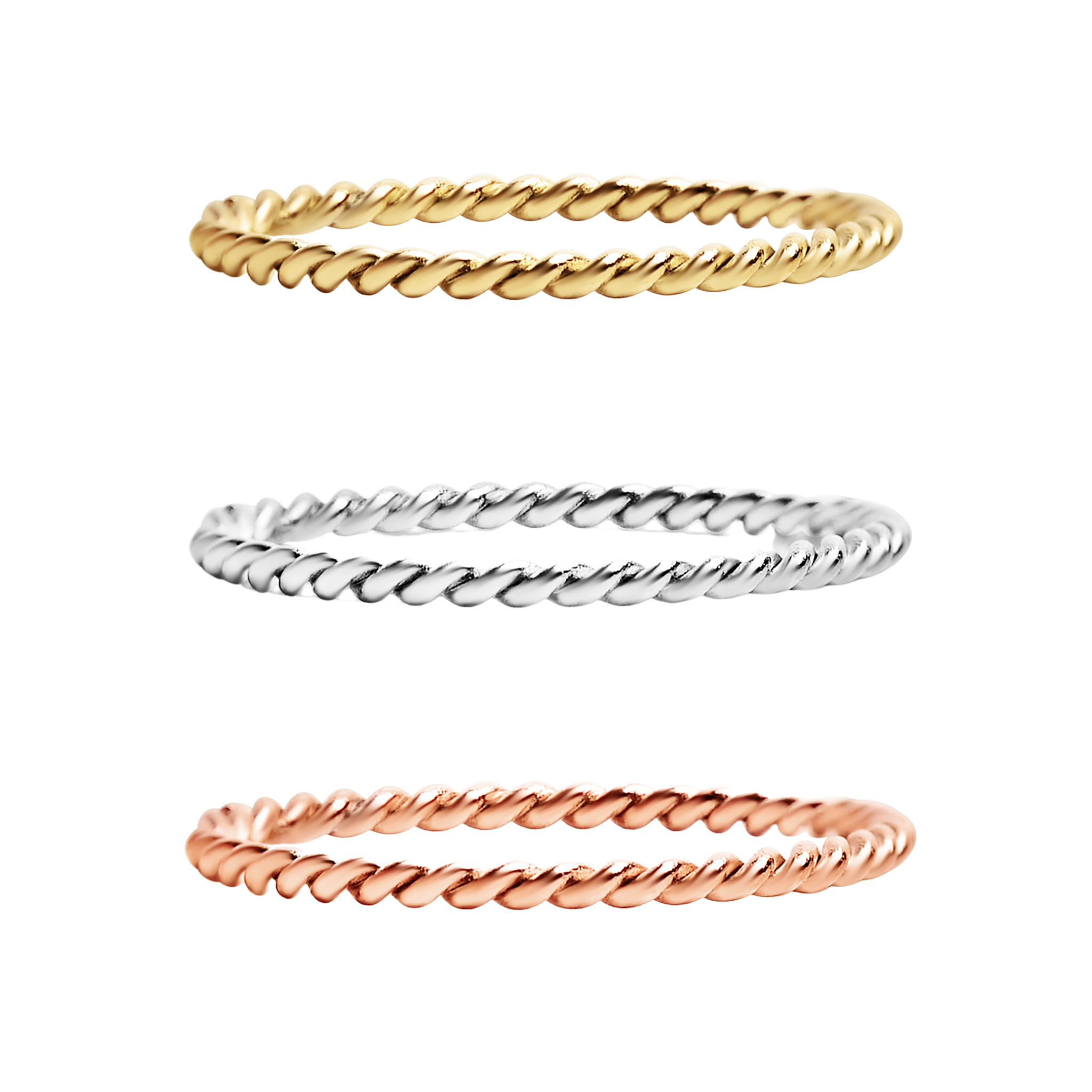 Rings Braided Stainless Steel Spacer Ring Gold / 9 Wholesale Jewelry Website 9 Gold Unisex