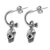Stainless Steel Dangling Skull Post Earrings