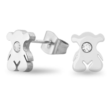 Boucles d'oreilles centrales en acier inoxydable ours/ERJ3009