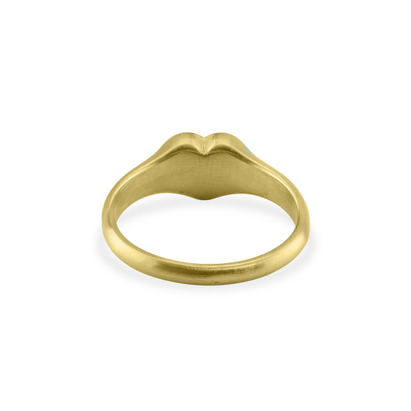 18k Gold PVD Coated Stainless Steel Blank Engravable Heart Signet Ring / ESR0004