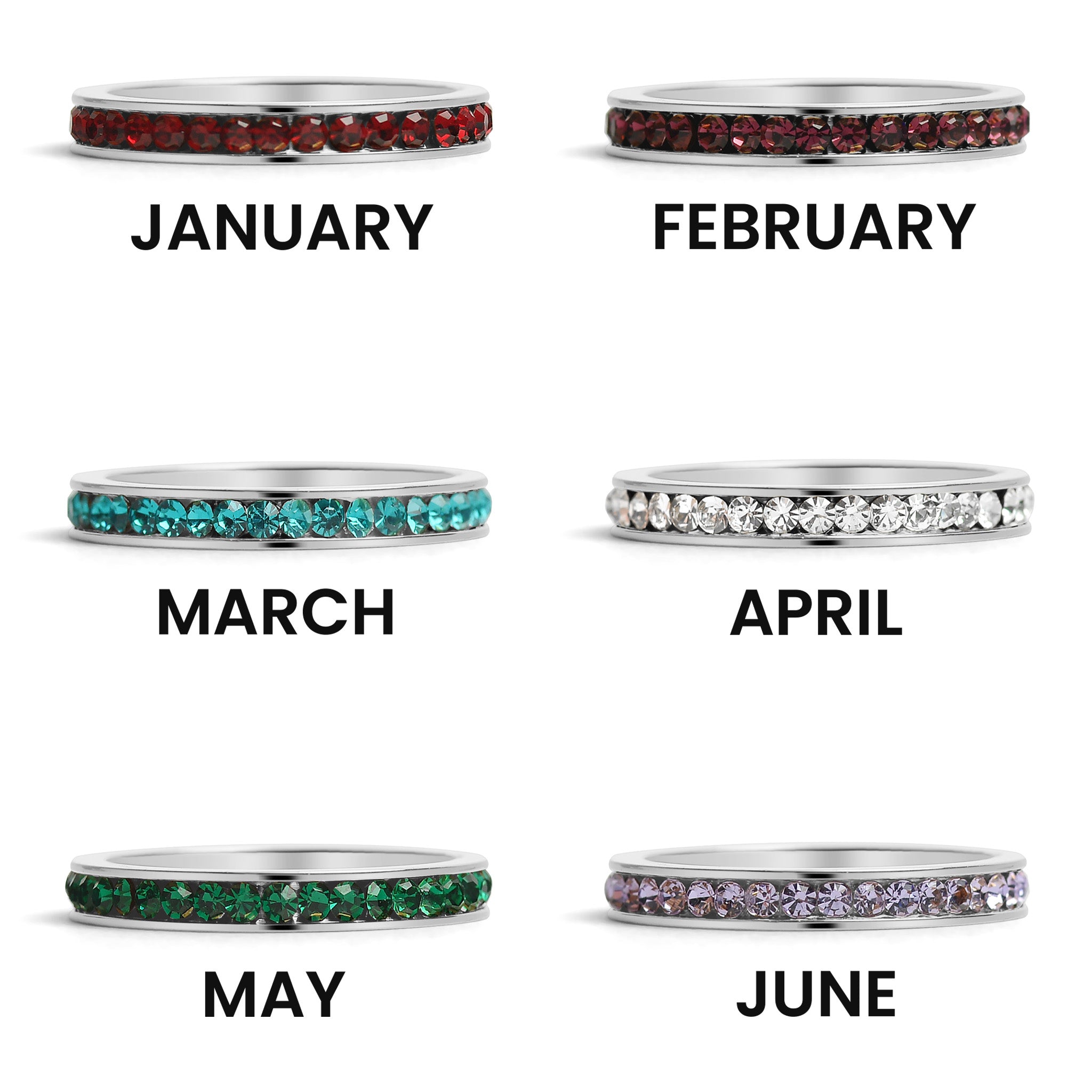 January-June CZ Eternity Stainless Steel Ring / ETR1000