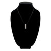 Stainless steel multicolor Cubic Zirconia necklace on a black velvet bust.