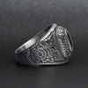 United States Navy Military Stainless Steel Men's Ring with Blue Stone / MCR3068