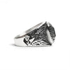 United States Army Military Stainless Steel Men's Ring with Black Stone / MCR3069