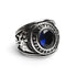 United States Air Force Military Stainless Steel Men's Ring with Blue Stone / MCR3080